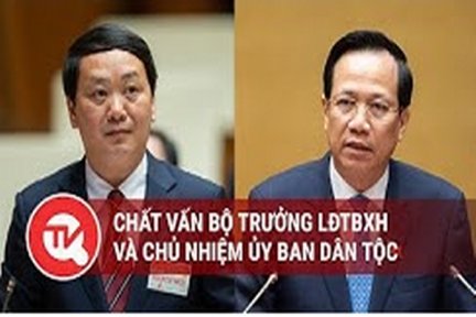 Trực tiếp: Quốc hội chất vấn Bộ trưởng Bộ LĐTBXH và Chủ nhiệm Ủy ban Dân tộc