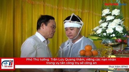 Phó Thủ tướng  Trần Lưu Quang thăm, viếng các nạn nhân trong vụ tấn công trụ sở công an