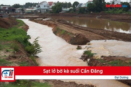 Sạt lở bờ kè suối Cần Đăng