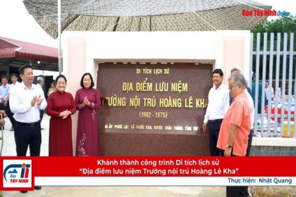 Khánh thành công trình Di tích lịch sử “Địa điểm lưu niệm Trường nội trú Hoàng Lê Kha”