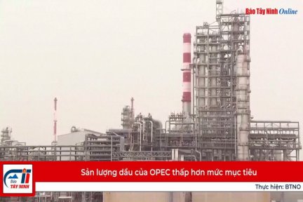 Sản lượng dầu của OPEC thấp hơn mức mục tiêu