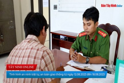 Tình hình an ninh trật tự, an toàn giao thông từ ngày 12.08.2023 đến 18.08.2023