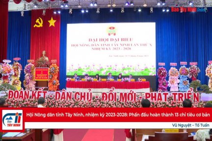 Hội Nông dân tỉnh Tây Ninh, nhiệm kỳ 2023-2028: Phấn đầu hoàn thành 13 chỉ tiêu cơ bản