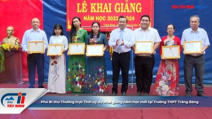 Phó Bí thư Thường trực Tỉnh uỷ dự khai giảng năm học mới tại Trường THPT Trảng Bàng