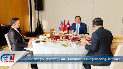 Thủ tướng Việt Nam – Lào – Campuchia cùng ăn sáng, làm việc