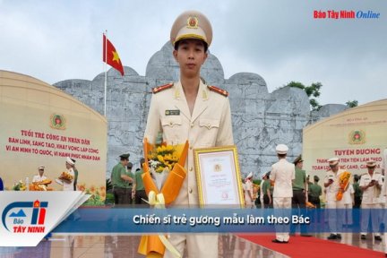 Chiến sĩ trẻ gương mẫu làm theo Bác