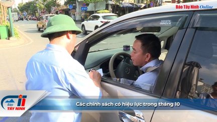 Các chính sách có hiệu lực trong tháng 10