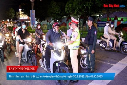 Tình hình an ninh trật tự, an toàn giao thông từ ngày 30.9.2023 đến 05.10.2023