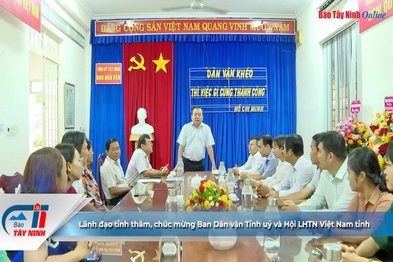 Lãnh đạo tỉnh thăm, chúc mừng Ban Dân vận Tỉnh uỷ và Hội LHTN Việt Nam tỉnh