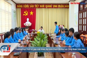 Thường trực Tỉnh uỷ gặp mặt đoàn đại biểu tham dự Đại hội Công đoàn Việt Nam