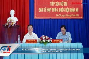 Bí thư Trung ương Đảng, Trưởng Ban Tuyên giáo Trung ương Nguyễn Trọng Nghĩa tiếp xúc cử tri huyện Bến Cầu
