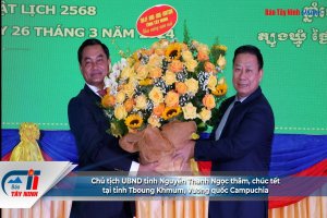 Chủ tịch UBND tỉnh Nguyễn Thanh Ngọc thăm, chúc tết tại tỉnh Tboung Khmum, Vương quốc Campuchia