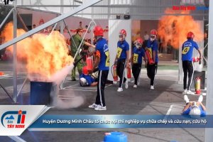 Huyện Dương Minh Châu tổ chức hội thi nghiệp vụ chữa cháy và cứu nạn, cứu hộ