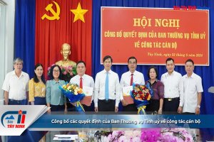 Công bố các quyết định của Ban Thường vụ Tỉnh uỷ về công tác cán bộ