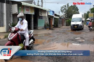 Phường Gia Bình, thị xã Trảng Bàng: Đường Phước Hậu- Lộc Khê sắp được thảm nhựa toàn tuyến