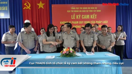 Cục THADS tỉnh tổ chức lễ ký cam kết không tham nhũng, tiêu cực