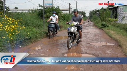 Đường đất đỏ vào khu phố xuống cấp, người dân kiến nghị sớm sửa chữa