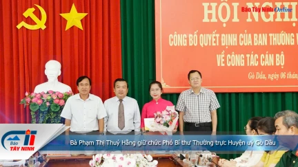 Bà Phạm Thị Thuý Hằng giữ chức Phó Bí thư Thường trực Huyện uỷ Gò Dầu