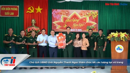 Chủ tịch UBND tỉnh Nguyễn Thanh Ngọc thăm chúc tết các lượng lực vũ trang