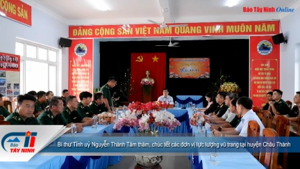 Bí thư Tỉnh uỷ Nguyễn Thành Tâm thăm, chúc tết các đơn vị lực lượng vũ trang tại huyện Châu Thành