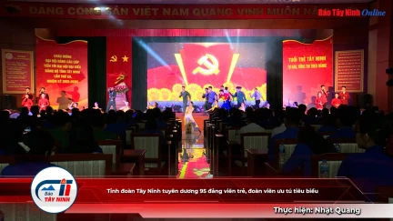 Tỉnh đoàn Tây Ninh tuyên dương 95 đảng viên trẻ, đoàn viên ưu tú tiêu biểu