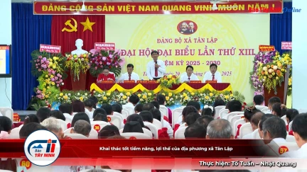 Khai mạc trọng thể Đại hội đại biểu Đảng bộ xã Tân Lập lần thứ XIII, nhiệm kỳ 2025–2030