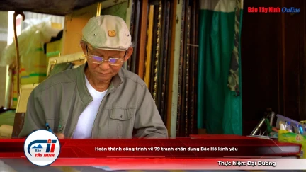 Hoàn thành công trình vẽ 79 tranh chân dung Bác Hồ kính yêu
