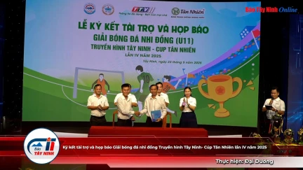 Ký kết tài trợ và họp báo Giải bóng đá nhi đồng Truyền hình Tây Ninh- Cúp Tân Nhiên lần IV năm 2025