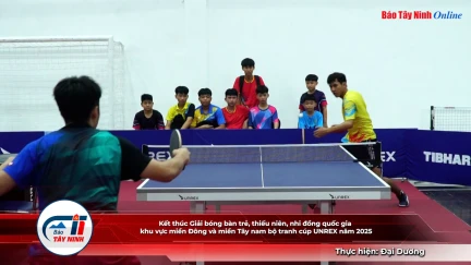 Kết thúc Giải bóng bàn trẻ, thiếu niên, nhi đồng quốc gia khu vực miền Đông và miền Tây nam bộ tranh cúp UNREX năm 2025