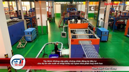 Tây Ninh: Không cấp giấy chứng nhận đăng ký đầu tư cho dự án sản xuất và nhập khẩu túi nylon khó phân huỷ sinh học