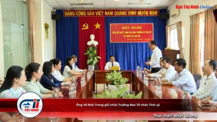 Ông Võ Đức Trong giữ chức Trưởng Ban Tổ chức Tỉnh uỷ