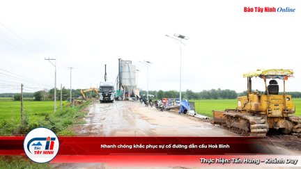 Nhanh chóng khắc phục sự cố đường dẫn cầu Hoà Bình
