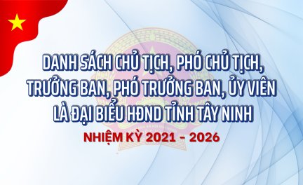Danh sách Chủ tịch, Phó Chủ tịch, Trưởng ban, Phó Trưởng ban, Ủy viên là đại biểu HĐND tỉnh Tây Ninh