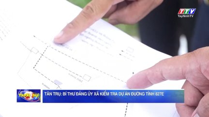 Tân Trụ: Bí thư Đảng ủy xã kiểm tra dự án đường tỉnh 827E