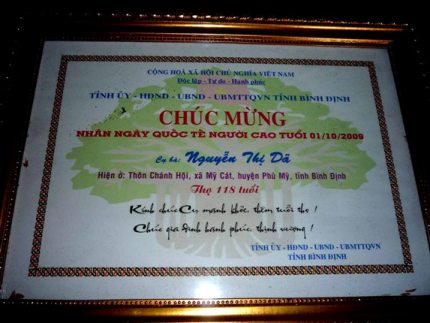 Mẹ liệt sĩ ở Bình Định phá kỷ lục VN về sống thọ