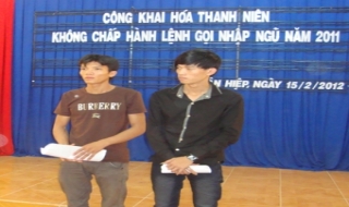 Tân Châu: Công khai hoá hai thanh niên chống thi hành nghĩa vụ quân sự