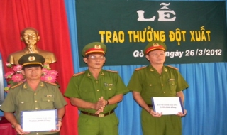 Công an Tây Ninh: Khen thưởng đột xuất cho Công an huyện Gò Dầu