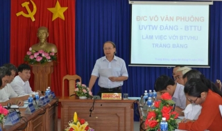 Bí thư Tỉnh uỷ làm việc với Ban Thường vụ Huyện uỷ Trảng Bàng
