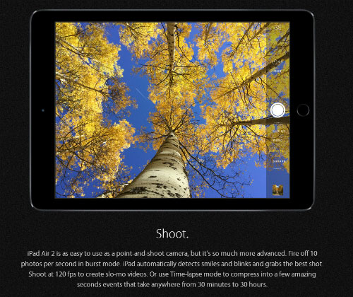 Camera trên iPad Air 2 chụp ảnh đẹp như iPhone 6