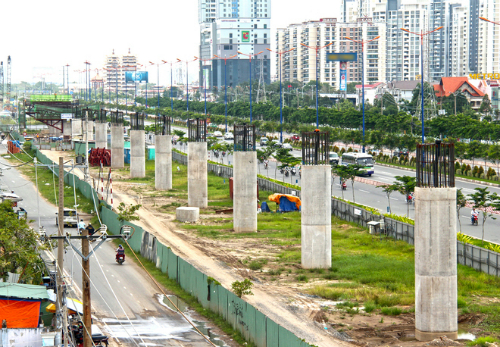 Một đoạn đi trên cao của tuyến Metro Bến Thành - Suối Tiên Ảnh: Hữu Công