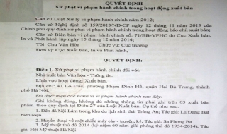 Nhà xuất bản Văn hóa-Thông tin tiếp tục bị xử phạt 12 triệu đồng