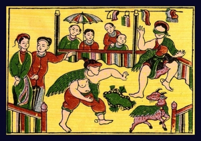 Hình ảnh con Dê được tái hiện trong tranh Đông Hò