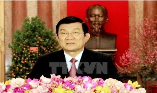 Chủ tịch nước Trương Tấn Sang chúc Tết Ất Mùi năm 2015