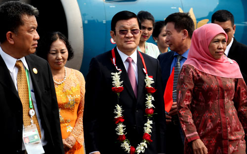Chủ tịch nước tại sân bay quân sự Halim Perdanakusuma thủ đô Jakarta