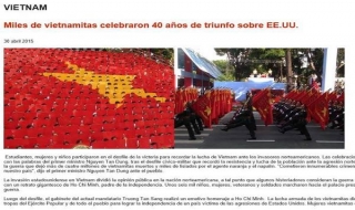 Báo Argentina đưa tin về Việt Nam nhân kỷ niệm 40 năm giải phóng