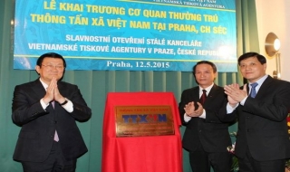 Chủ tịch nước dự khai trương Cơ quan Thường trú TTXVN tại Séc