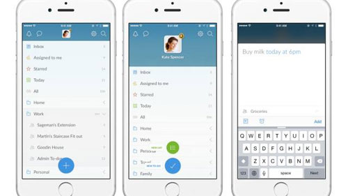 Giao diện Wunderlist trên smartphone