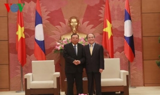 Chủ tịch Quốc hội Nguyễn Sinh Hùng tiếp Phó Chủ tịch nước Lào