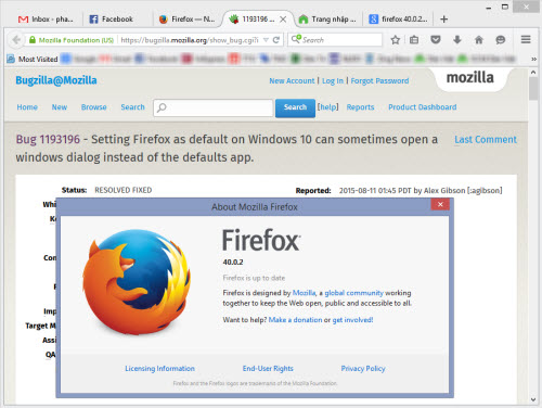 Bị Windows 10 "làm khó", Mozilla tung Firefox 40.0.2 - 1