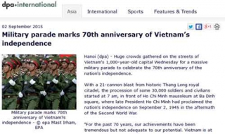 Truyền thông quốc tế ca ngợi Lễ kỷ niệm Quốc khánh của Việt Nam
